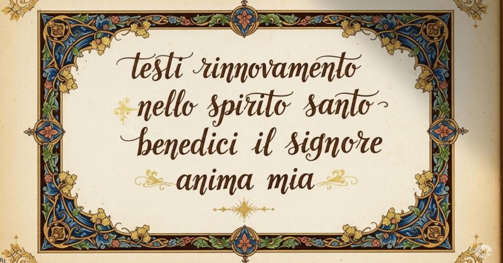 “Benedici il Signore, anima mia”: La Voce dell’Anima nel Rinnovamento nello Spirito Santo
