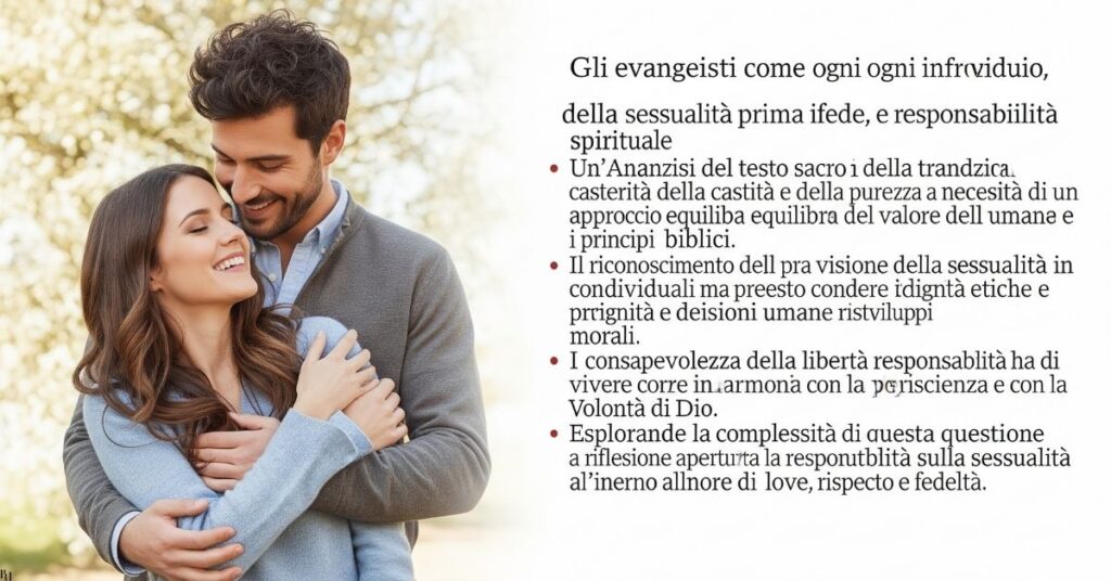 Gli evangelisti possono avere rapporti sessuali prima del matrimonio? Una riflessione tra fede, libertà e responsabilità spirituale